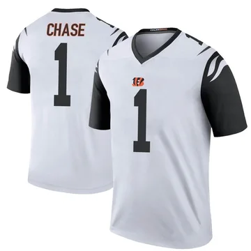 Men's Cincinnati Bengals Ja'Marr Chase White Color Rush Jersey - Legend