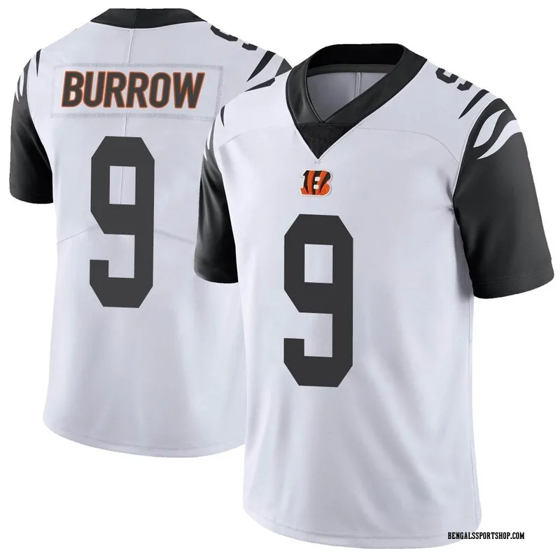 Men\'s Nike Cincinnati Bengals Joe Burrow White Color Rush Vapor Untouchable Jersey - Limited