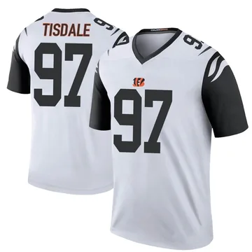 Men's Cincinnati Bengals Tariqious Tisdale White Color Rush Jersey - Legend