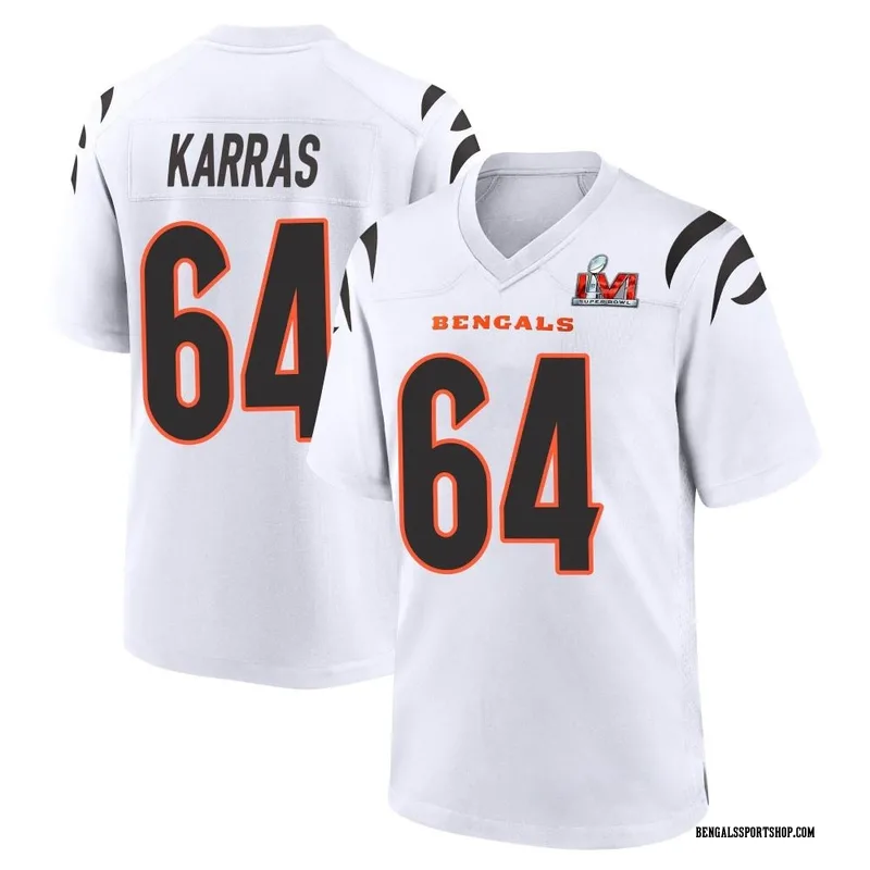 Men's Nike Cincinnati Bengals Ted Karras White Super Bowl LVI Bound Jersey  - Game