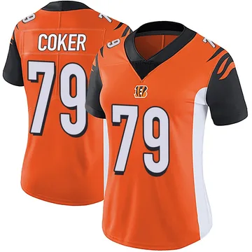 Women's Nike Cincinnati Bengals Andrew Coker Orange Vapor Untouchable Jersey - Limited