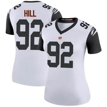 Women's Nike Cincinnati Bengals B.J. Hill White Color Rush Jersey - Legend