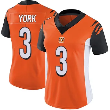 Women's Nike Cincinnati Bengals Cade York Orange Vapor Untouchable Jersey - Limited