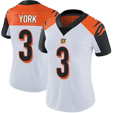 Women's Nike Cincinnati Bengals Cade York White Vapor Untouchable Jersey - Limited
