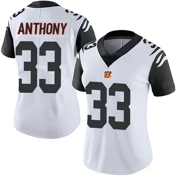 Women's Nike Cincinnati Bengals Daijahn Anthony White Color Rush Vapor Untouchable Jersey - Limited