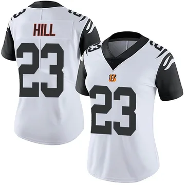 Women's Nike Cincinnati Bengals Dax Hill White Color Rush Vapor Untouchable Jersey - Limited
