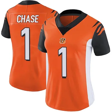Women's Nike Cincinnati Bengals Ja'Marr Chase Orange Vapor Untouchable Jersey - Limited