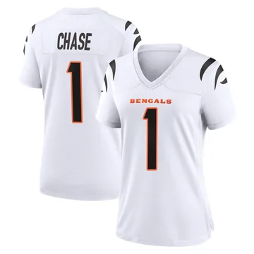Women's Nike Cincinnati Bengals Ja'Marr Chase White Jersey - Game
