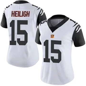Women's Nike Cincinnati Bengals Jaivon Heiligh White Color Rush Vapor Untouchable Jersey - Limited