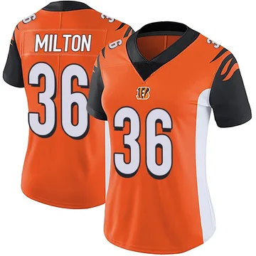 Women's Nike Cincinnati Bengals Kendall Milton Orange Vapor Untouchable Jersey - Limited