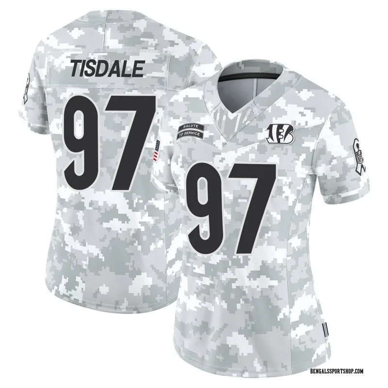 Women's Nike Cincinnati Bengals Tariqious Tisdale Arctic Camo 2024 Salute to Service Jersey - Limited