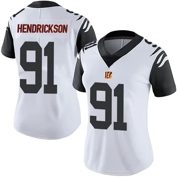 Women's Nike Cincinnati Bengals Trey Hendrickson White Color Rush Vapor Untouchable Jersey - Limited