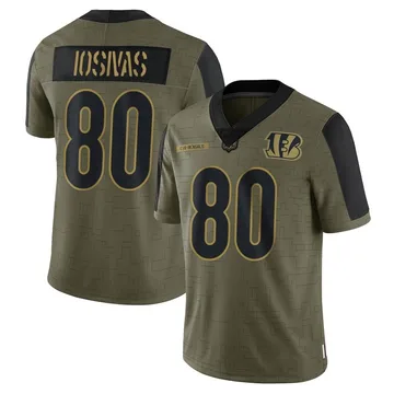 Youth Nike Cincinnati Bengals Andrei Iosivas Olive 2021 Salute To Service Jersey - Limited