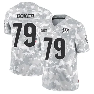 Youth Nike Cincinnati Bengals Andrew Coker Arctic Camo 2024 Salute to Service Jersey - Limited