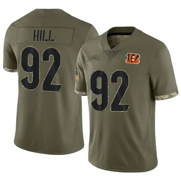 Youth Nike Cincinnati Bengals B.J. Hill Olive 2022 Salute To Service Jersey - Limited