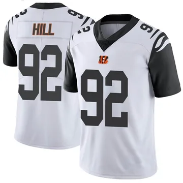 Youth Nike Cincinnati Bengals B.J. Hill White Color Rush Vapor Untouchable Jersey - Limited