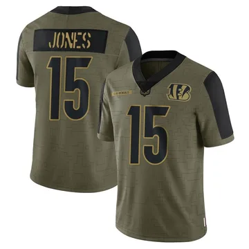 Youth Nike Cincinnati Bengals Charlie Jones Olive 2021 Salute To Service Jersey - Limited