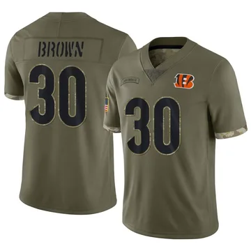 Youth Nike Cincinnati Bengals Chase Brown Olive 2022 Salute To Service Jersey - Limited