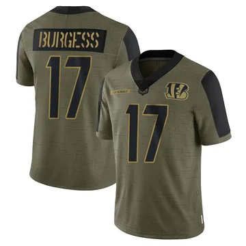 Youth Nike Cincinnati Bengals Cole Burgess Olive 2021 Salute To Service Jersey - Limited
