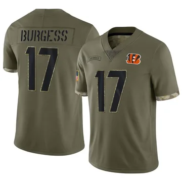 Youth Nike Cincinnati Bengals Cole Burgess Olive 2022 Salute To Service Jersey - Limited