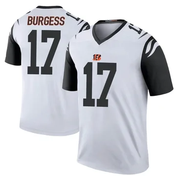 Youth Nike Cincinnati Bengals Cole Burgess White Color Rush Jersey - Legend