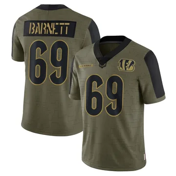 Youth Nike Cincinnati Bengals Dante Barnett Olive 2021 Salute To Service Jersey - Limited