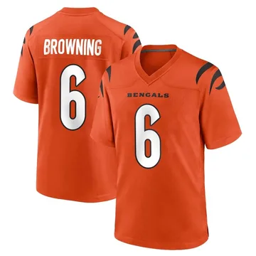 Youth Nike Cincinnati Bengals Jake Browning Orange Jersey - Game