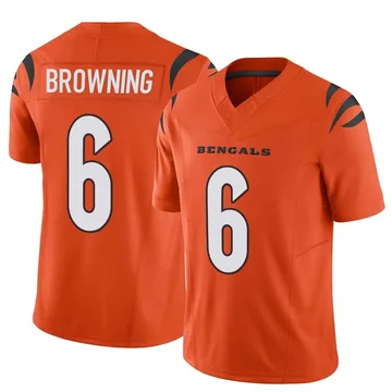 Youth Nike Cincinnati Bengals Jake Browning Orange Vapor F.U.S.E. Jersey - Limited