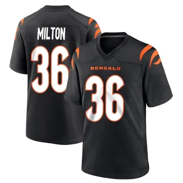 Youth Nike Cincinnati Bengals Kendall Milton Black Team Color Jersey - Game