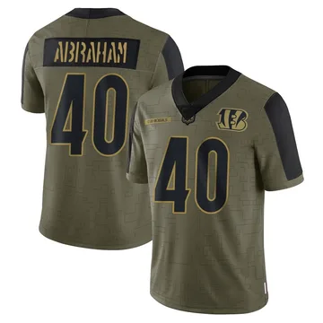Youth Nike Cincinnati Bengals Micah Abraham Olive 2021 Salute To Service Jersey - Limited