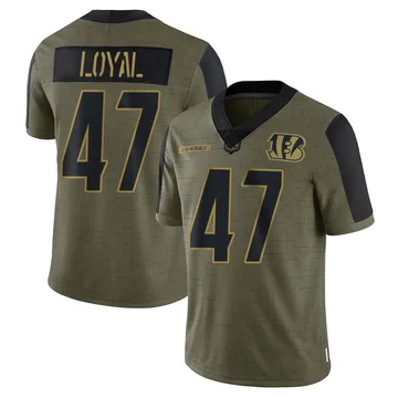 Youth Nike Cincinnati Bengals Shaquan Loyal Olive 2021 Salute To Service Jersey - Limited