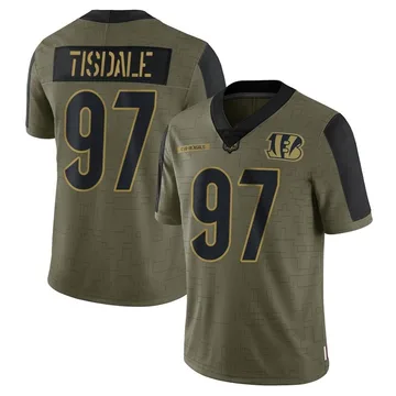 Youth Nike Cincinnati Bengals Tariqious Tisdale Olive 2021 Salute To Service Jersey - Limited