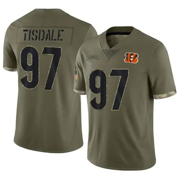 Youth Nike Cincinnati Bengals Tariqious Tisdale Olive 2022 Salute To Service Jersey - Limited