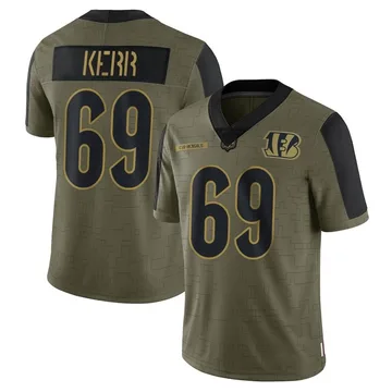Youth Nike Cincinnati Bengals Zach Kerr Olive 2021 Salute To Service Jersey - Limited