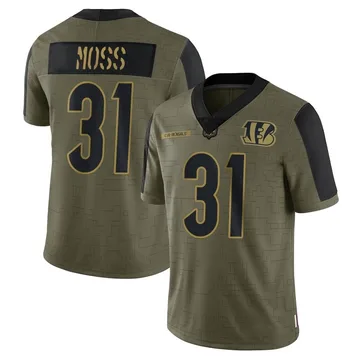 Youth Nike Cincinnati Bengals Zack Moss Olive 2021 Salute To Service Jersey - Limited